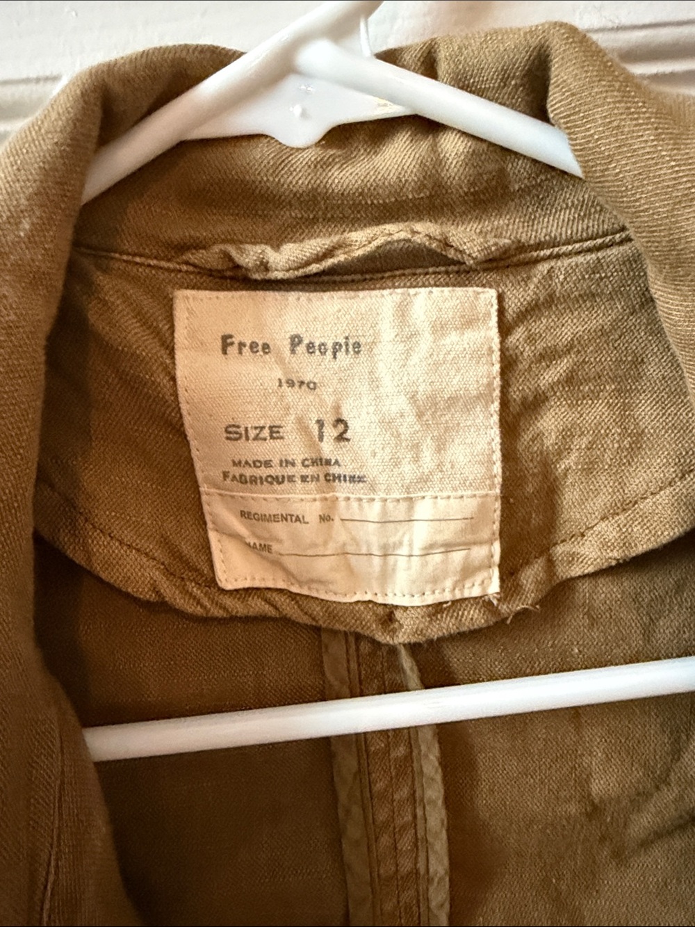 Free People Olive Green Cropped Moto-Style Jacket - Picture 2 of 3